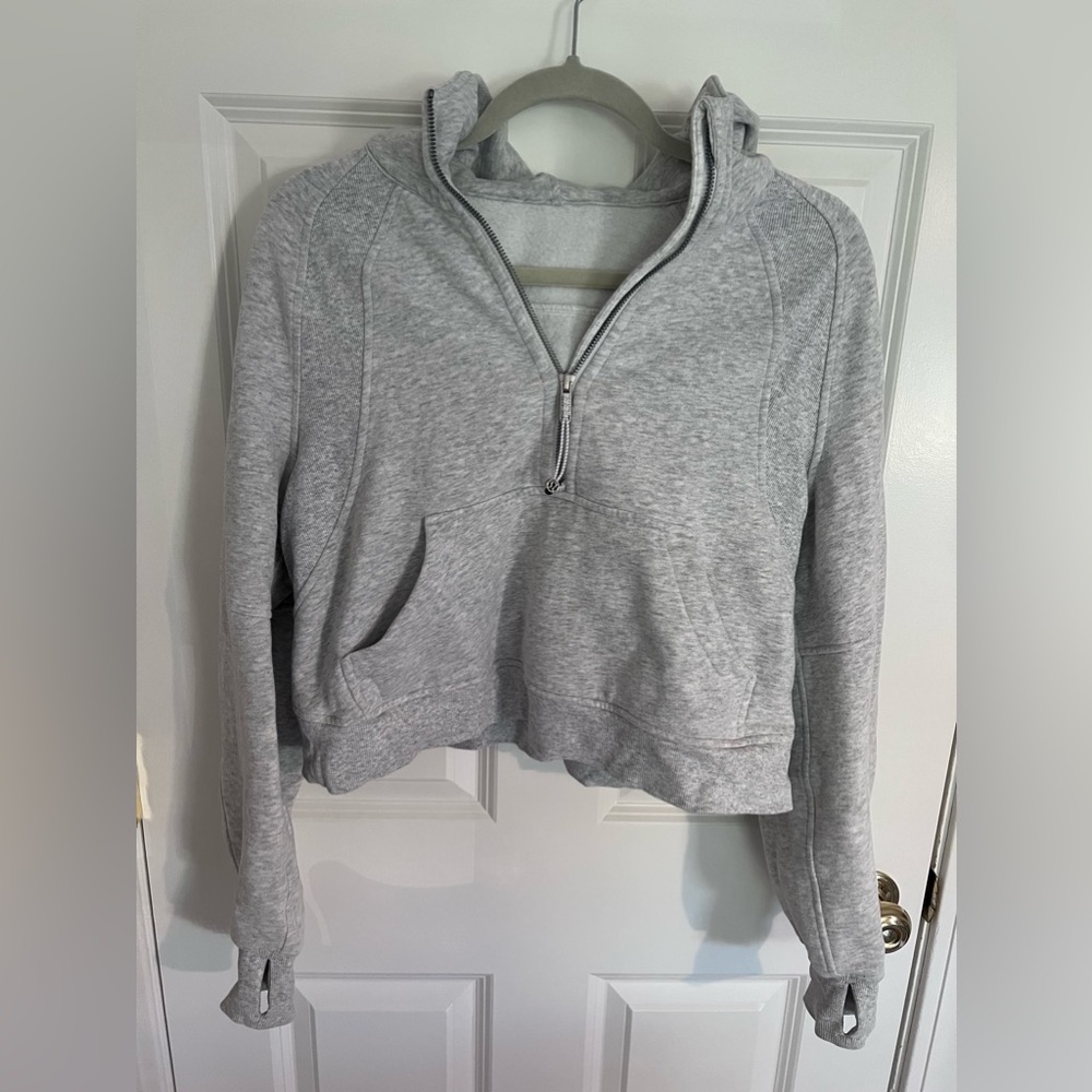 Lululemon lemon gray oversized scuba full zip hoodie jacket size XS/S